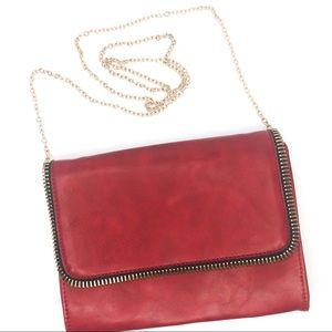 Red leather crossbody